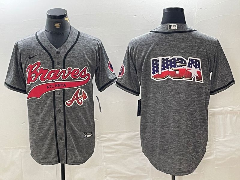 Men Atlanta Braves Blank Grey Jointly 2024 Nike MLB Jersey style 5